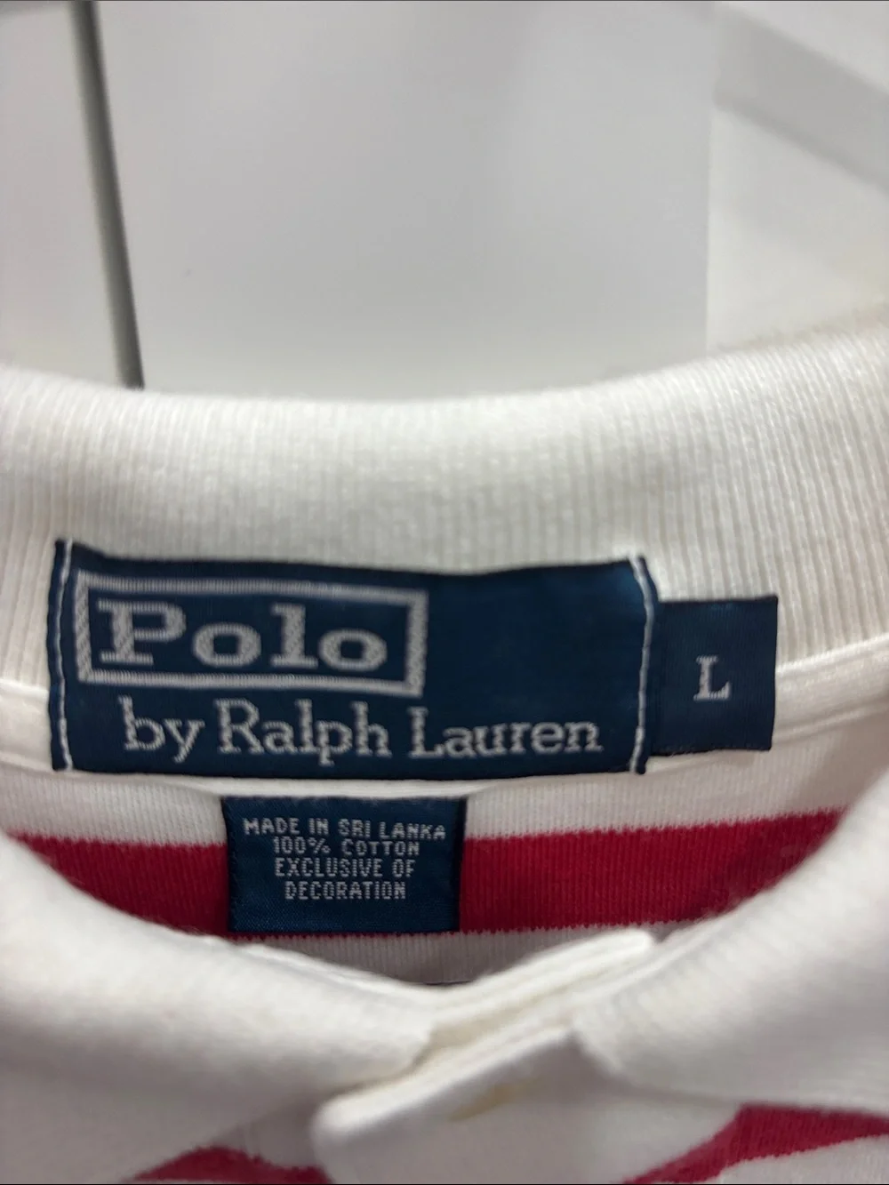 Polo by Ralph Lauren White Polo Shirt with Red Stripes